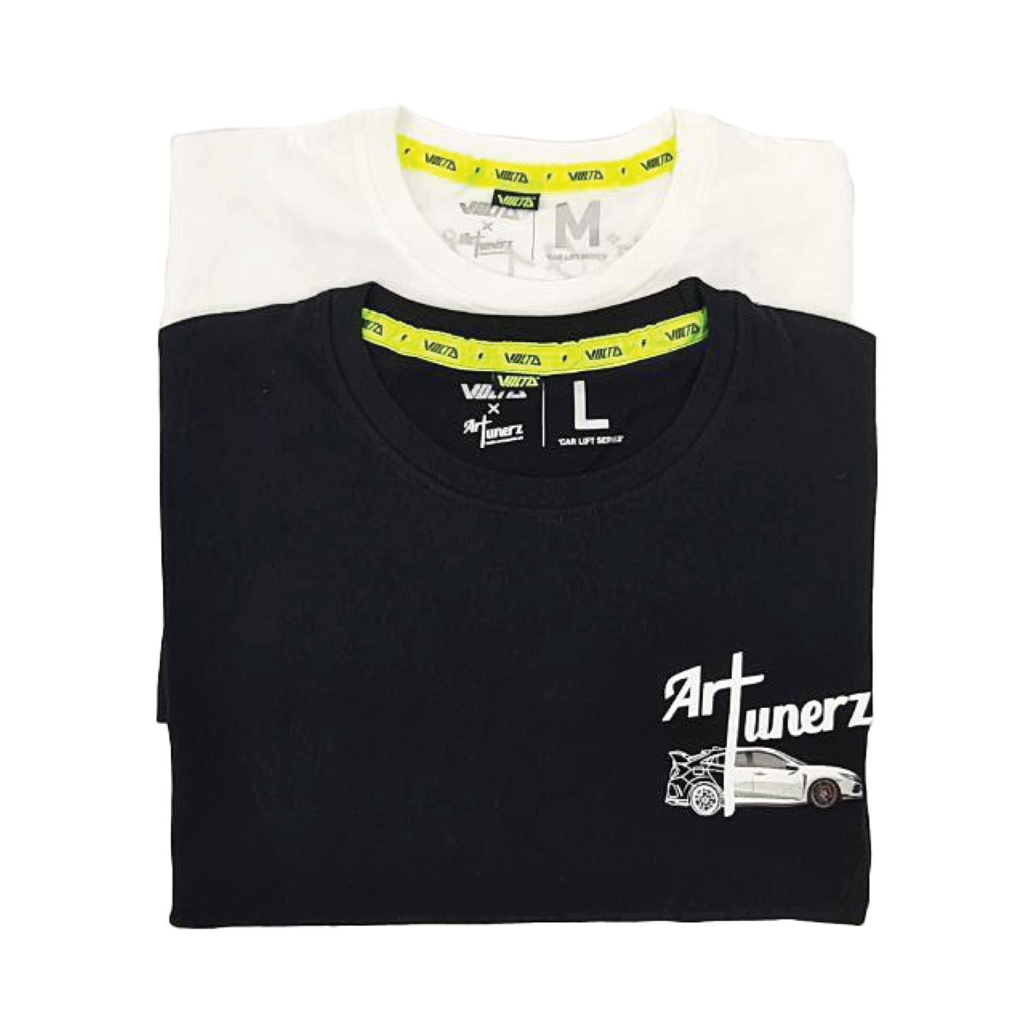 VOLT'D x Art Tunerz Civic Type R Generation Car Lift Tee Black - VOLT'D Performance